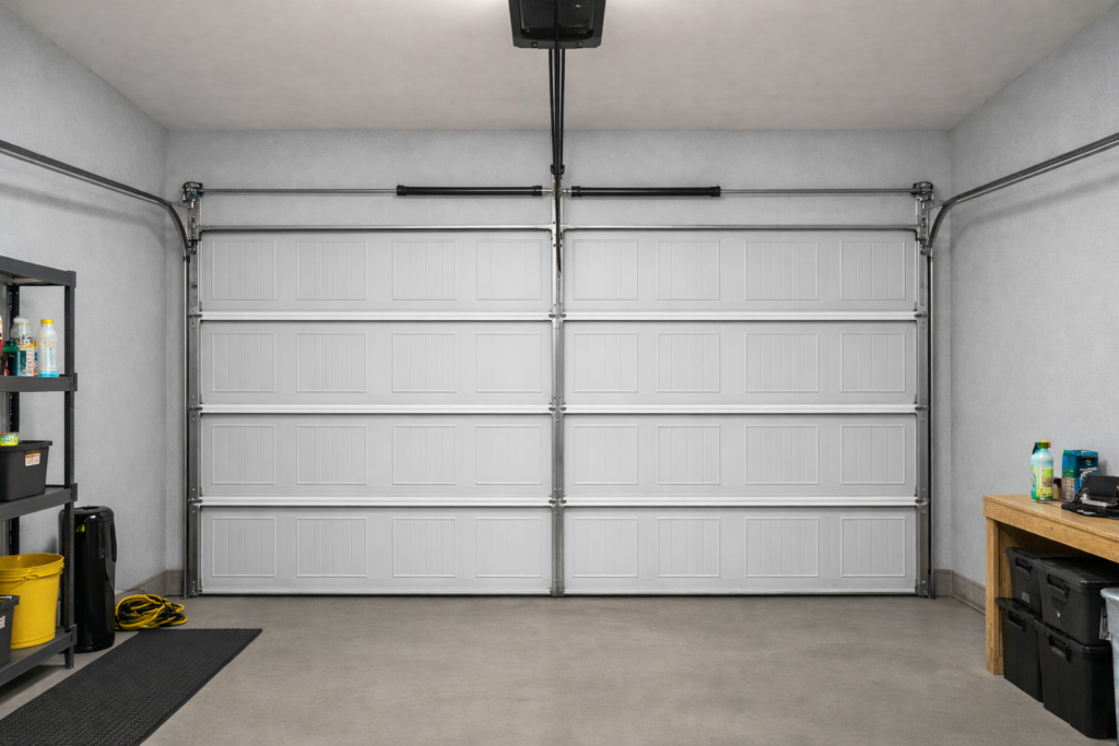 garage door spring replacement completed Richmond Hill new torsion spring installed garage interior